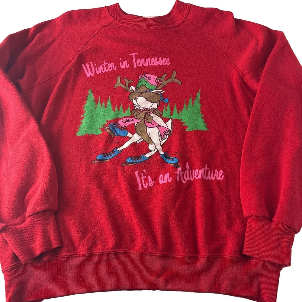 Vintage Winter in Tennessee Crewneck Sweatshirt Sz L Made in USA Its an adventur